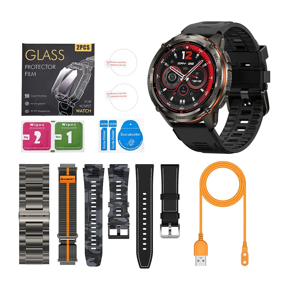 kospet-tank-t3-ultra-2-smartwatch-black-with-silicone-straps#color_black^package_Ultimate Pack