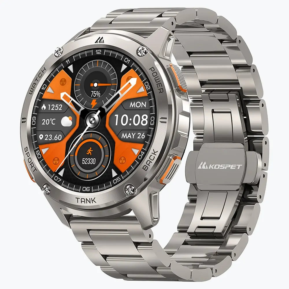 kospet-tank-3-smartwatch-silver-with-steel-straps-#color_silver^package_Silicone + Steel Premium