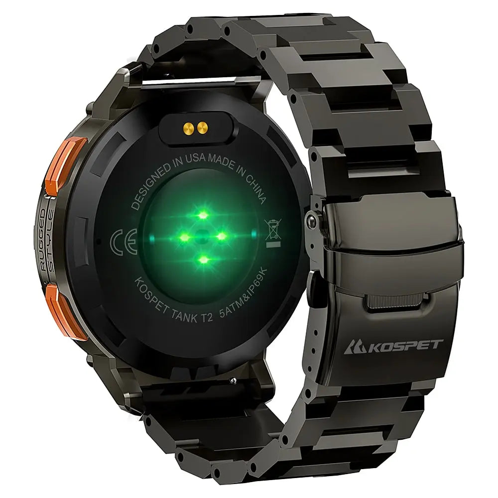 kospet-tank-t2-smartwatch-black-with-steel-straps#color_black^package_Silicone + Steel Premium