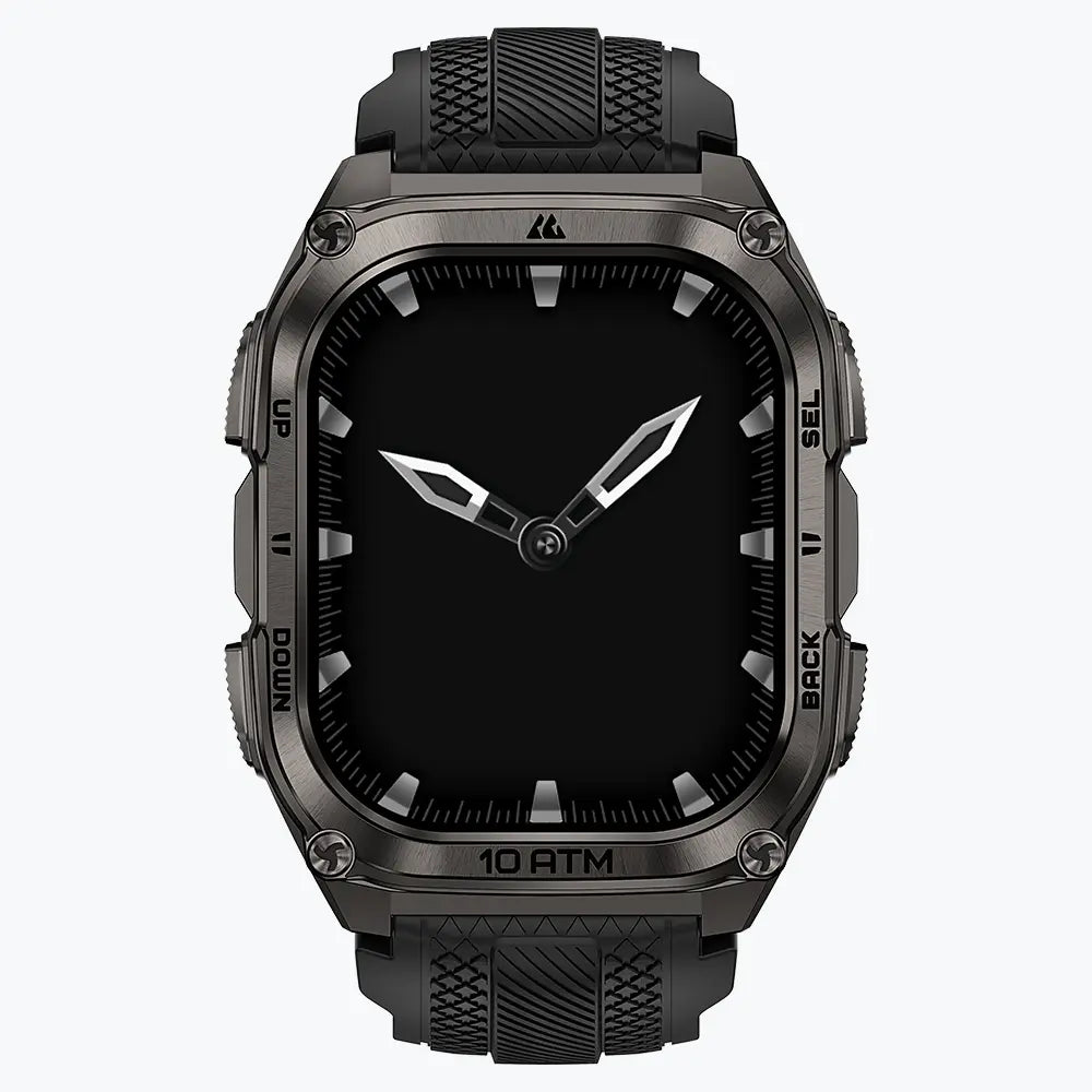 KOSPET tank m4 smartwatch black with silicone straps#color_black^package_Silicone Basic