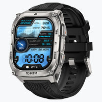 KOSPET tank m4 smartwatch silver with silicone straps#color_silver^package_Silicone Basic