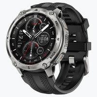 KOSPET tank t4 smartwatch silver with silicone straps#color_silver^package_Silicone Basic