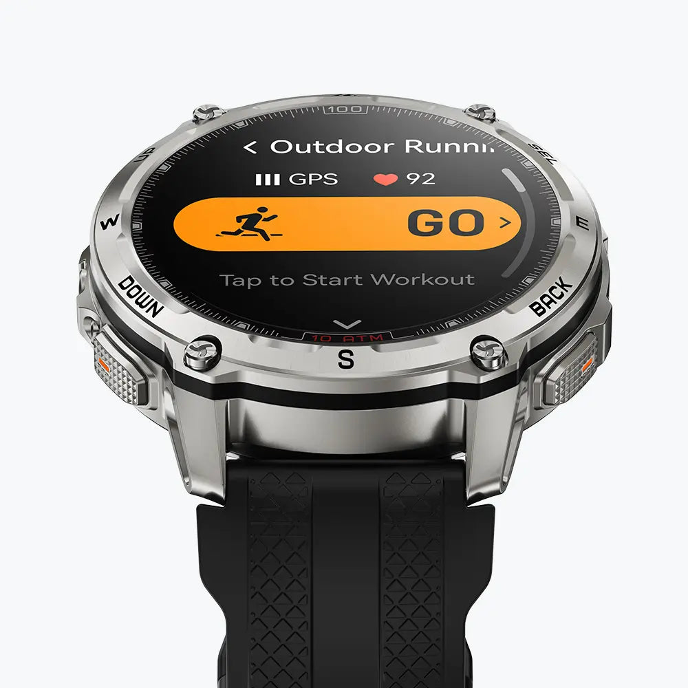 KOSPET tank t4 smartwatch silver with silicone straps#color_silver^package_Silicone Basic