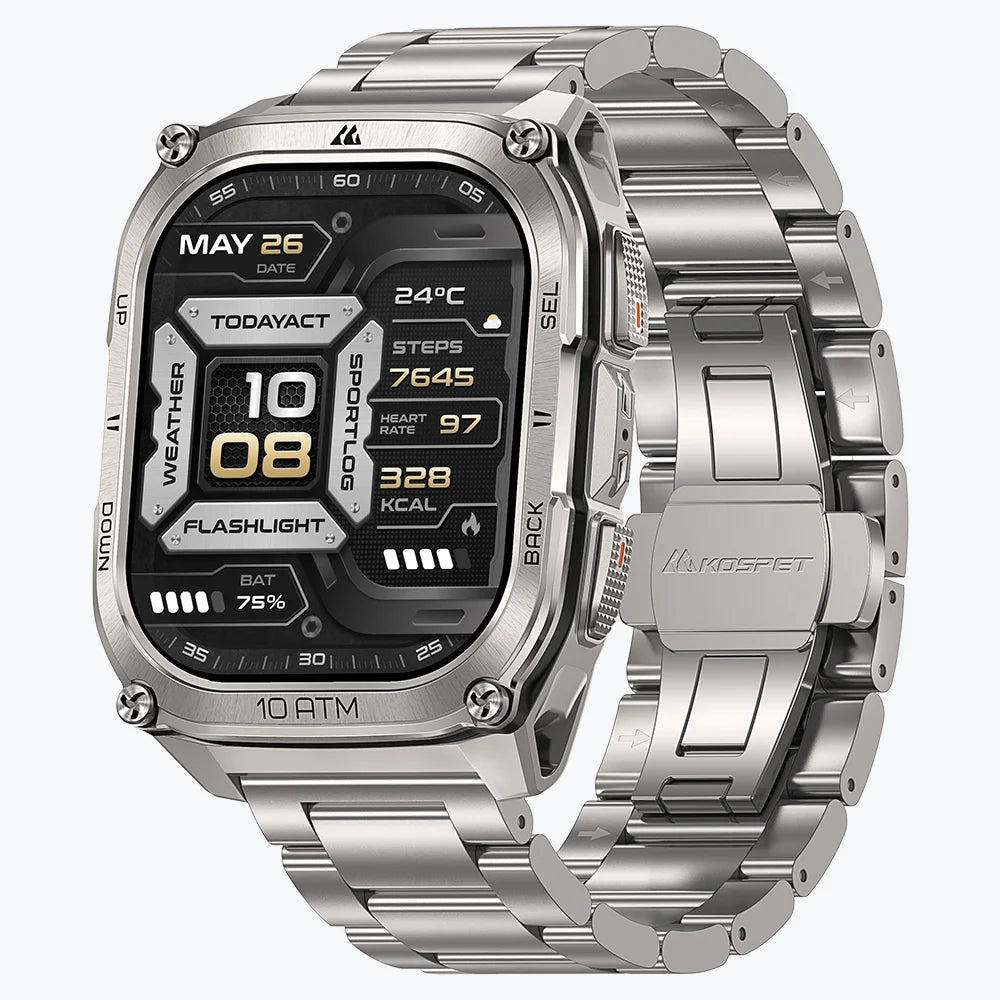 KOSPET TANK M4 Special Edition Smartwatch
#color_silver^package_Silicone Basic + Steel Premium