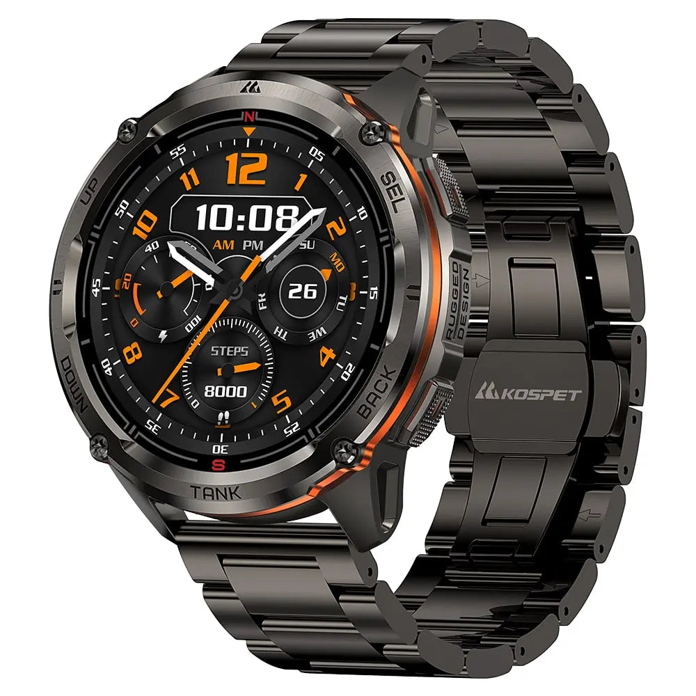kospet-tank-t3-ultra-2-smartwatch-black-with-steel-straps#color_black^package_Silicone + Steel Premium